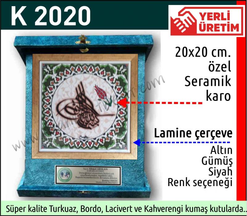 K 2020 KADİFE KUTULU SERAMİK PLAKET